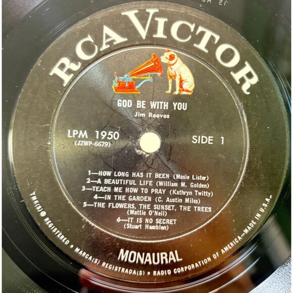 Jim Reeves God Be With You Country Vinyl LP in Shrink RCA Victor Mono LPM-1950 - Picture 2 of 6